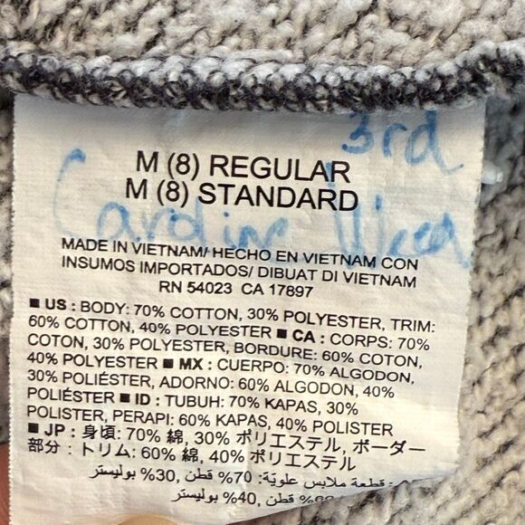 Old Navy Girls French Terry Open Front Dark Gray Cardigan Sweater Medium Size 8 - Picture 5 of 5